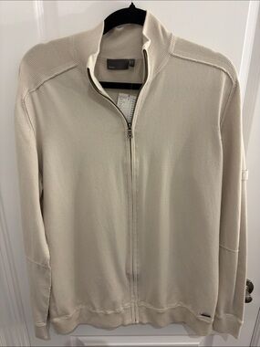 Mexx Men's Full-Zip Sweater Jacket in Cream